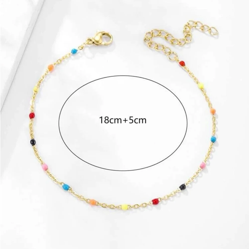⚠️Clearance Multi Color Bead Bracelet Yellow Gold - Picture 3 of 3